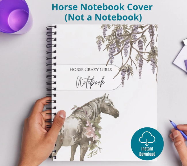 Horse Notebook Cover printable — beautiful horse design for any notebook