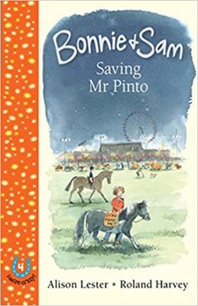 A picture of the Bonnie and Sam book Saving Mr. Pinto.