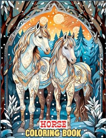 Horse coloring book winter edition on Amazon