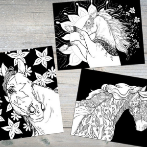 Equine Art Adult Coloring Book