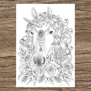 Jewel Horse Head Printable Adult Coloring Page