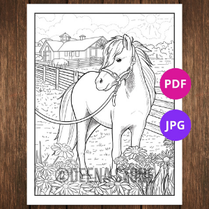 Pony with Flowers Printable Coloring Pages