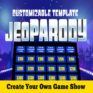 Jeopardy Powerpoint Template, PC, Mac & iPad compatible, for horse themed party