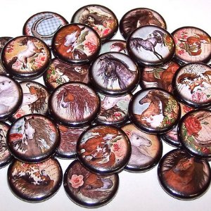 Wild & Free Horse Pins (10 Pack) Button Party Favors for wild horses themed horse party