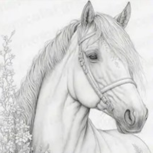 horse coloring page horse head etsy