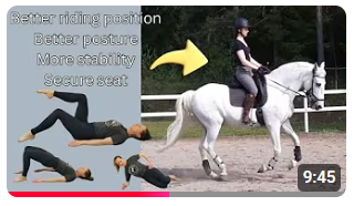 Image from the YoutTube Channel Johanna J Equestrian Physio of a woman working out another image of a woman riding a horse