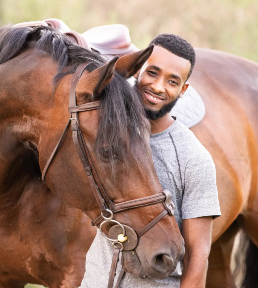 Image from IFAFIT of a man with a horse