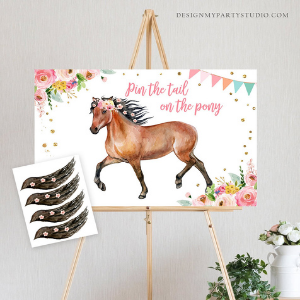 Pin The Tail On The Pony printable for horse themed party