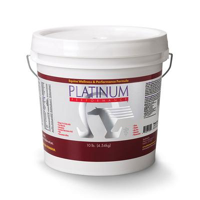 A picture of a bucket of platinum performance for horses