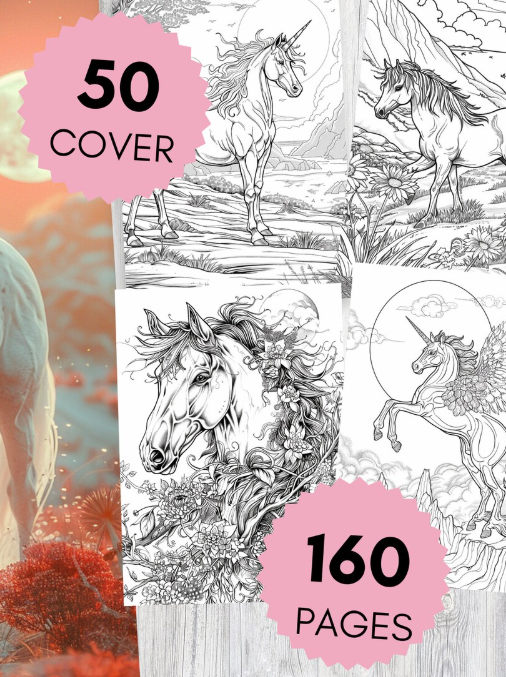 pretty-horse-coloring-book-etsy