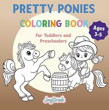 Pretty ponies coloring book for kids on Amazon