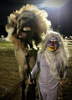 Another view of Rafiki and Simba costume