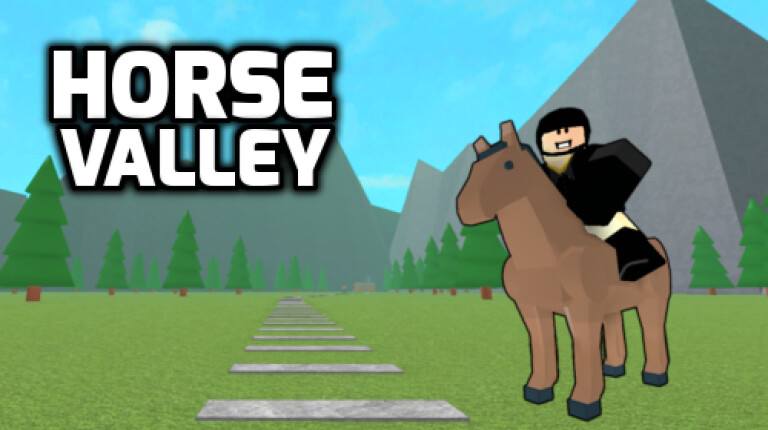 An image of the roblox horse game Horse Valley Legacy, with a rider on his horse