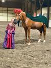 Fiona and Amber showing off their costumes