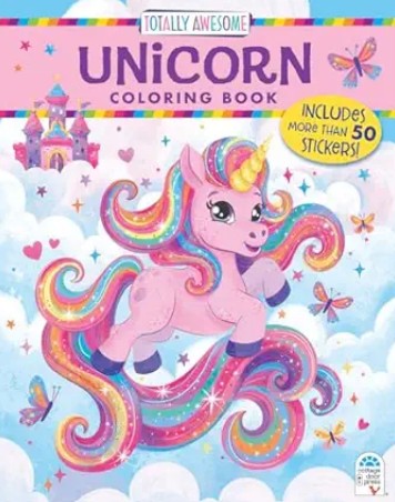 Totally Awesome Unicorn Coloring Book with Stickers