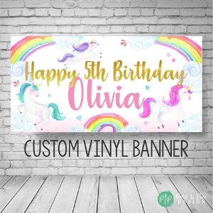 Birthday Banner for unicorn themed horse party