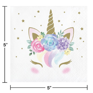 Party Napkins for unicorn themed horse party