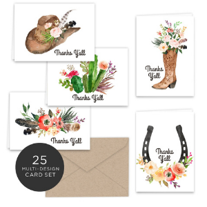 Western Thank You Note Cards for western themed horse party